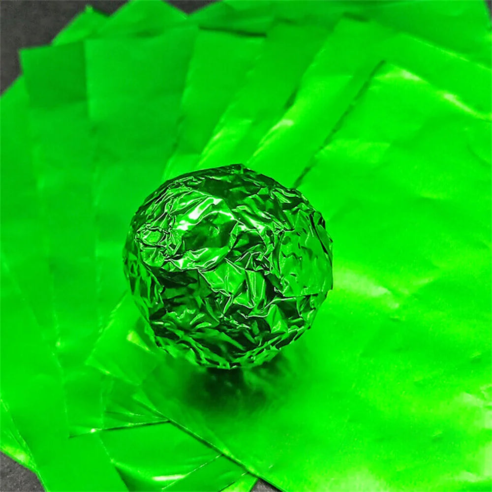 100Pcs 8x8CM DIY Food Aluminum Foils Wrapping Paper Sheets Packaging For Chocolate Candy Wedding Party Birthday Gift Decoration Oasis Select Green Other