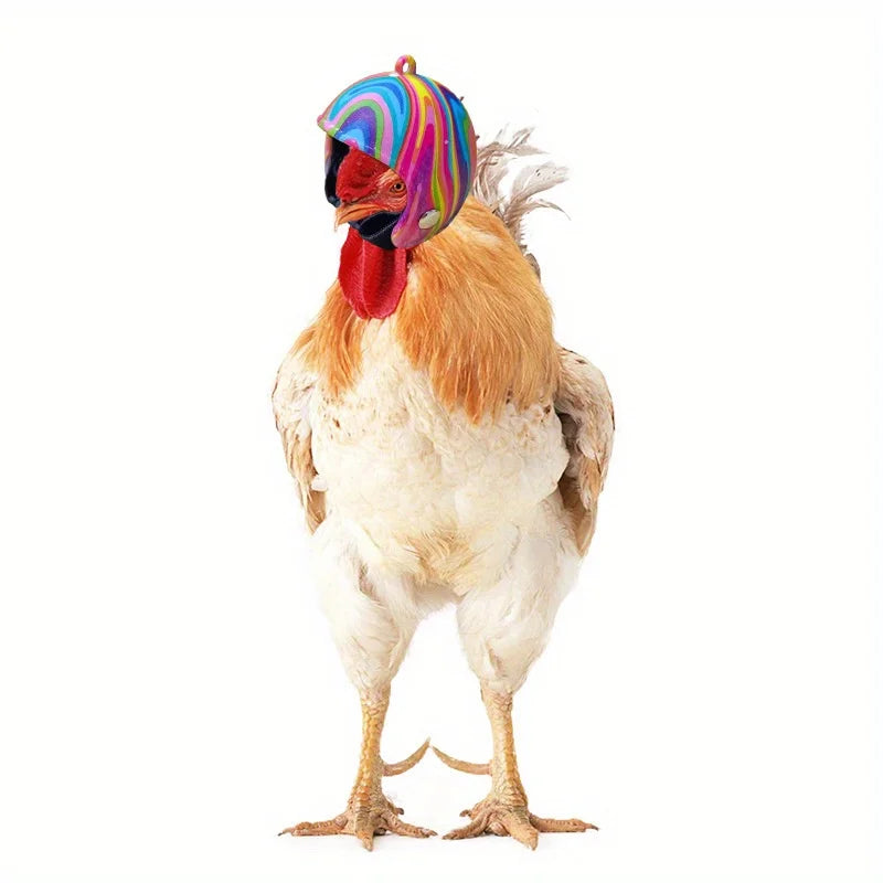 Helmet Chicken Pet Supplies Protection Chicken Hat Hamster Funny Headband Bird Toy Animal Headgear Oasis Select