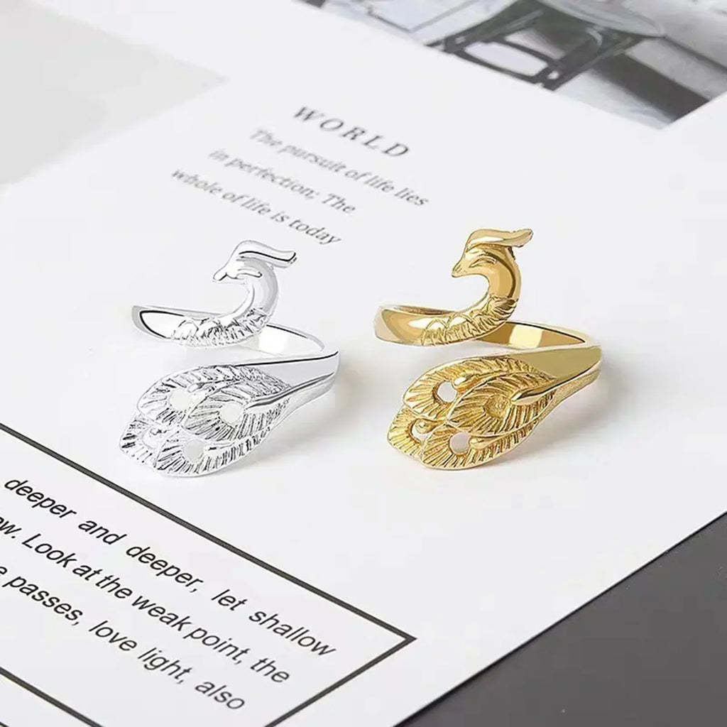 1 Piece Metal Knitting Tools Handamde Peacock Finger Ring Blade Needle Braiding Crochet Yarn Guide Accessories Ring Wool Crafts Oasis Select
