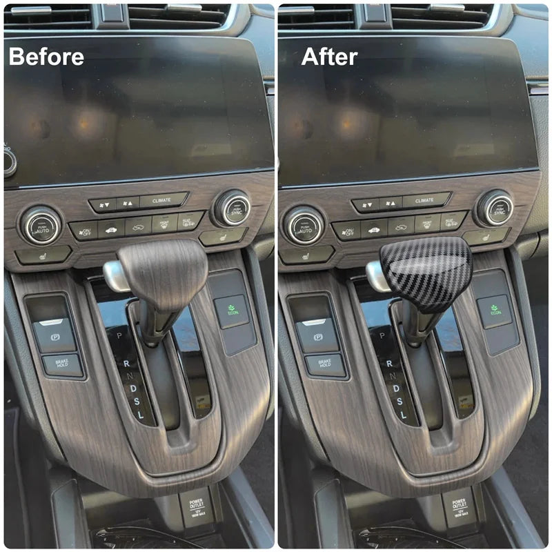 Car Gear Shift Knob Head Decorative Cover For CRV 2017 2018 2019 2020 2021 Car Accessories Interior Part Carbon Fiber Trim Oasis Select
