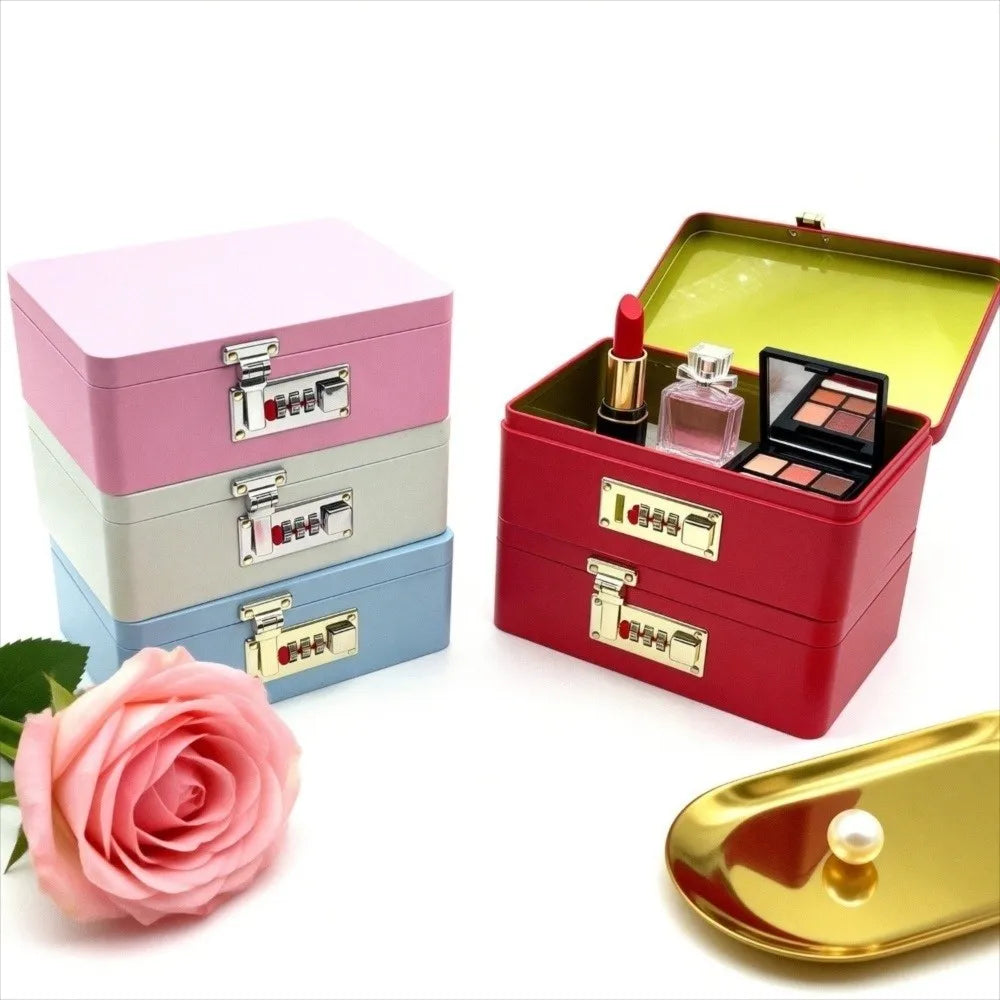 Metal Combination Lock Storage Box – Flip Top Key Safe