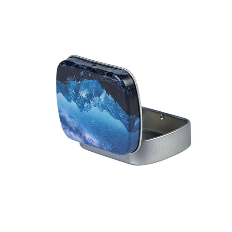 Mini Hinged Metal Tin Box – Flip Lid Storage Case 60x45mm
