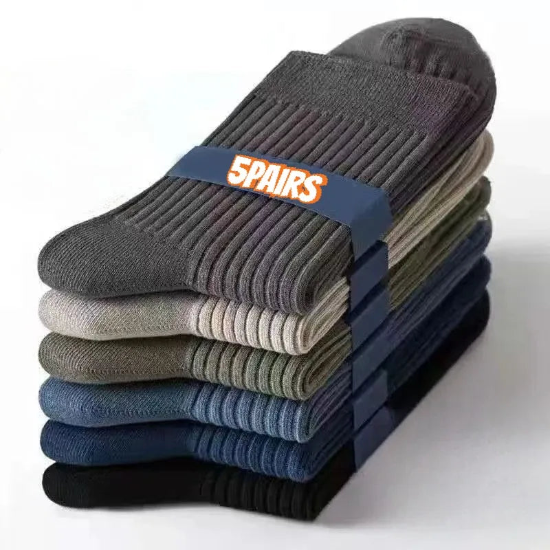 Men's Socks 5-Pair Set - Breathable and Soft, Suitable for All Seasons, Suitable for Casual Sports, Business Dress Oasis Select