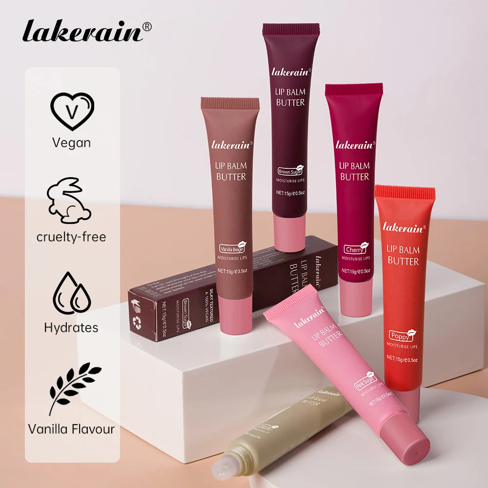 Lakerain Hose Butter Lip Balm Moisturizing Long Lasting Nourishment Daily Care Vanilla Flavour Lip Balm Smoothing Lip Makeup Oasis Select