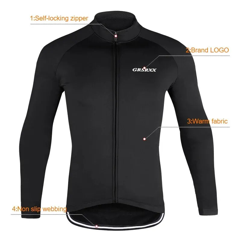 GRSRXX Winter Warm Cycling Jacket Mountain Bike Jacket Cycling Jersey Long Sleeve Cycling Jersey Ciclismo Jacket Unisex Oasis Select
