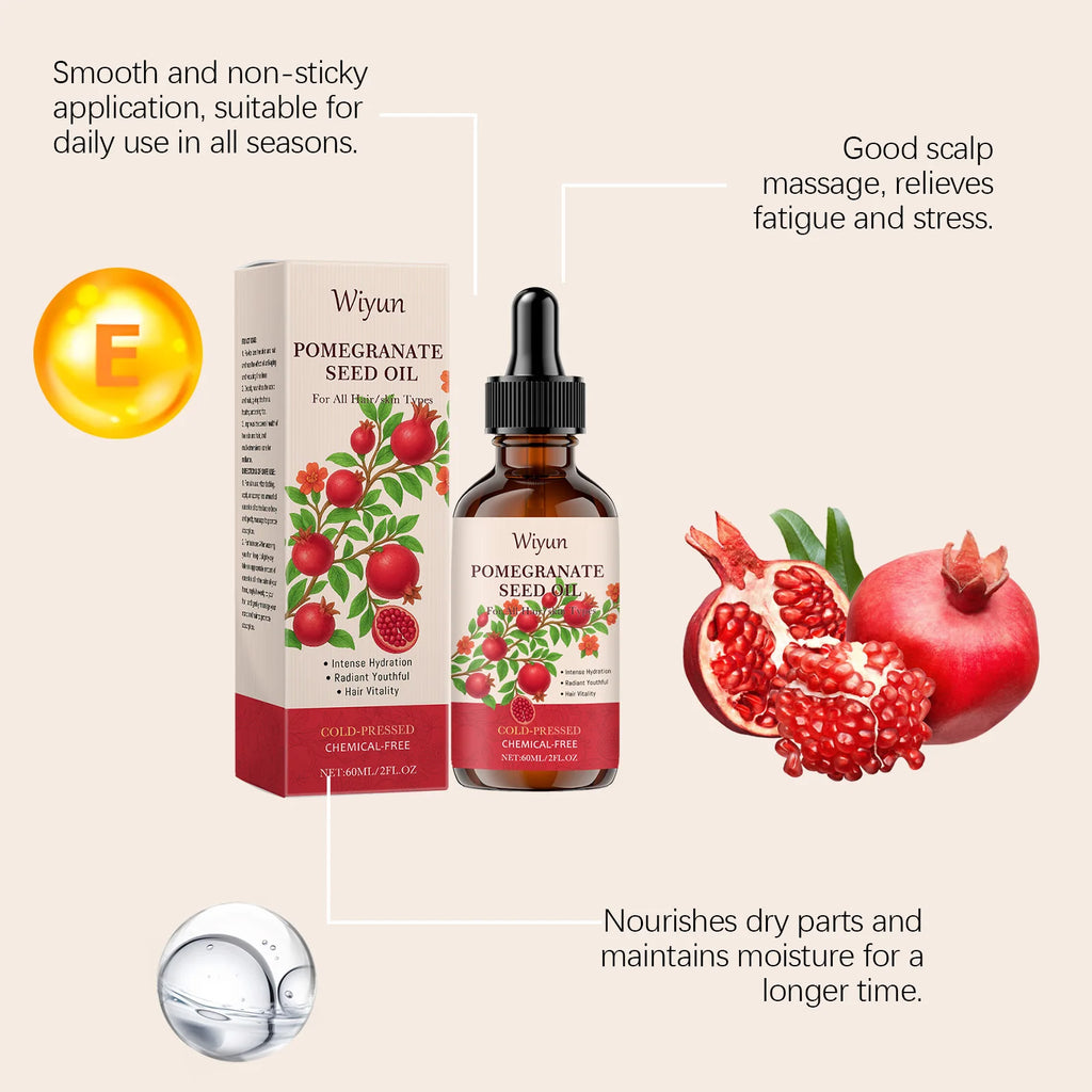 WIYUN Pomegranate Seed Body Nourish Oil Deep Hydrate Firm Skin Improve Roughness Lasting Fragrance Skin Moisturize Essential Oil Oasis Select