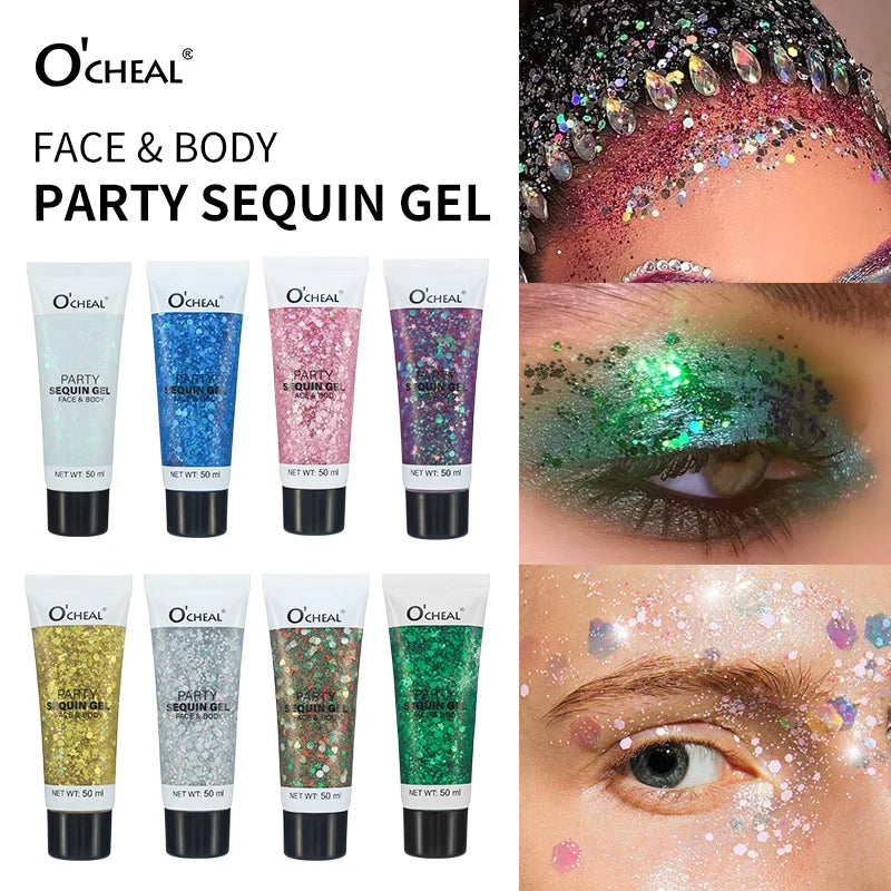 Party Sequin Glitter Gel – Waterproof & Sweat-Proof Body Glitter Body Glitter Gel Oasis Select