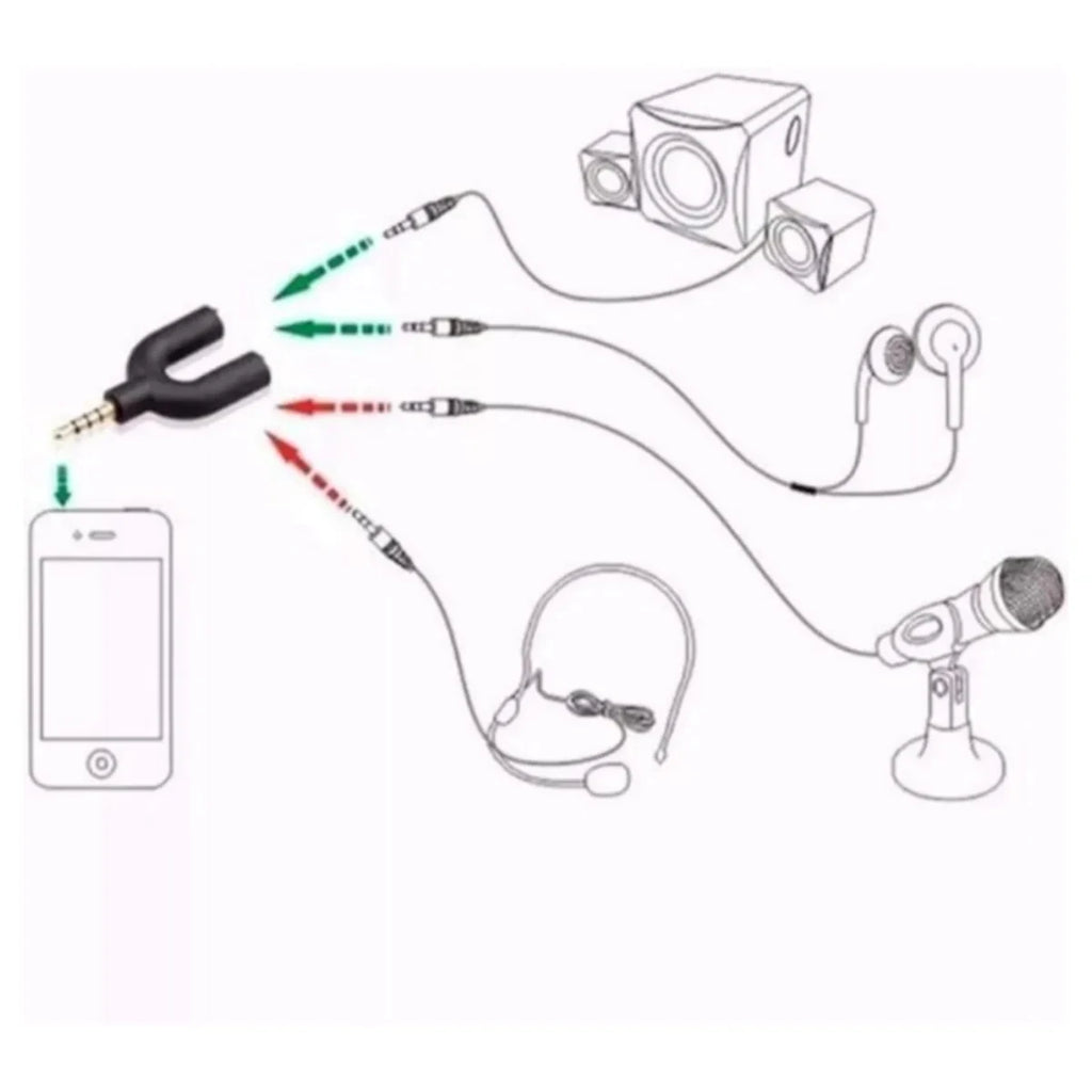 3.5mm Headphone & Mic Splitter Adapter | 1 to 2 Audio Jack