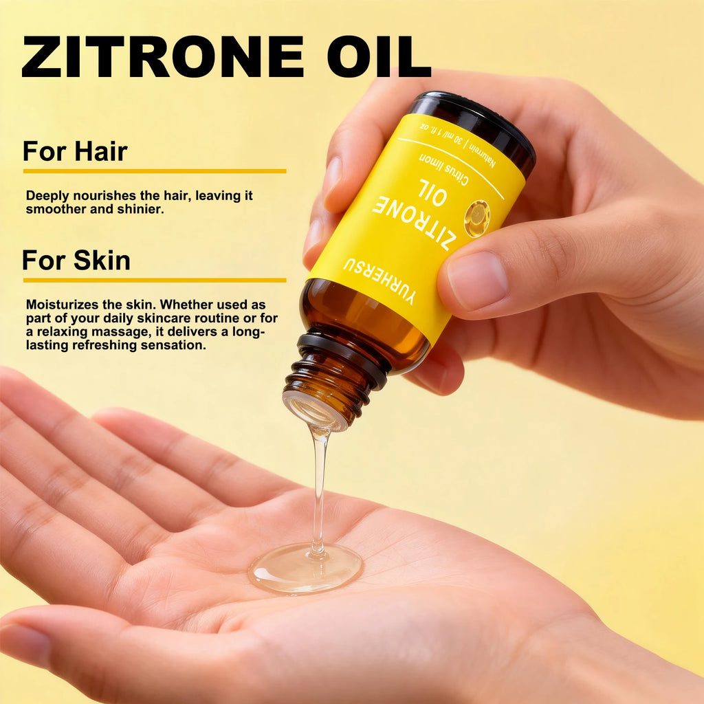 YURHERSU Pure Lemon Essential Oil 30ml – Brightening Skin Care Pure Essential Oil Oasis Select