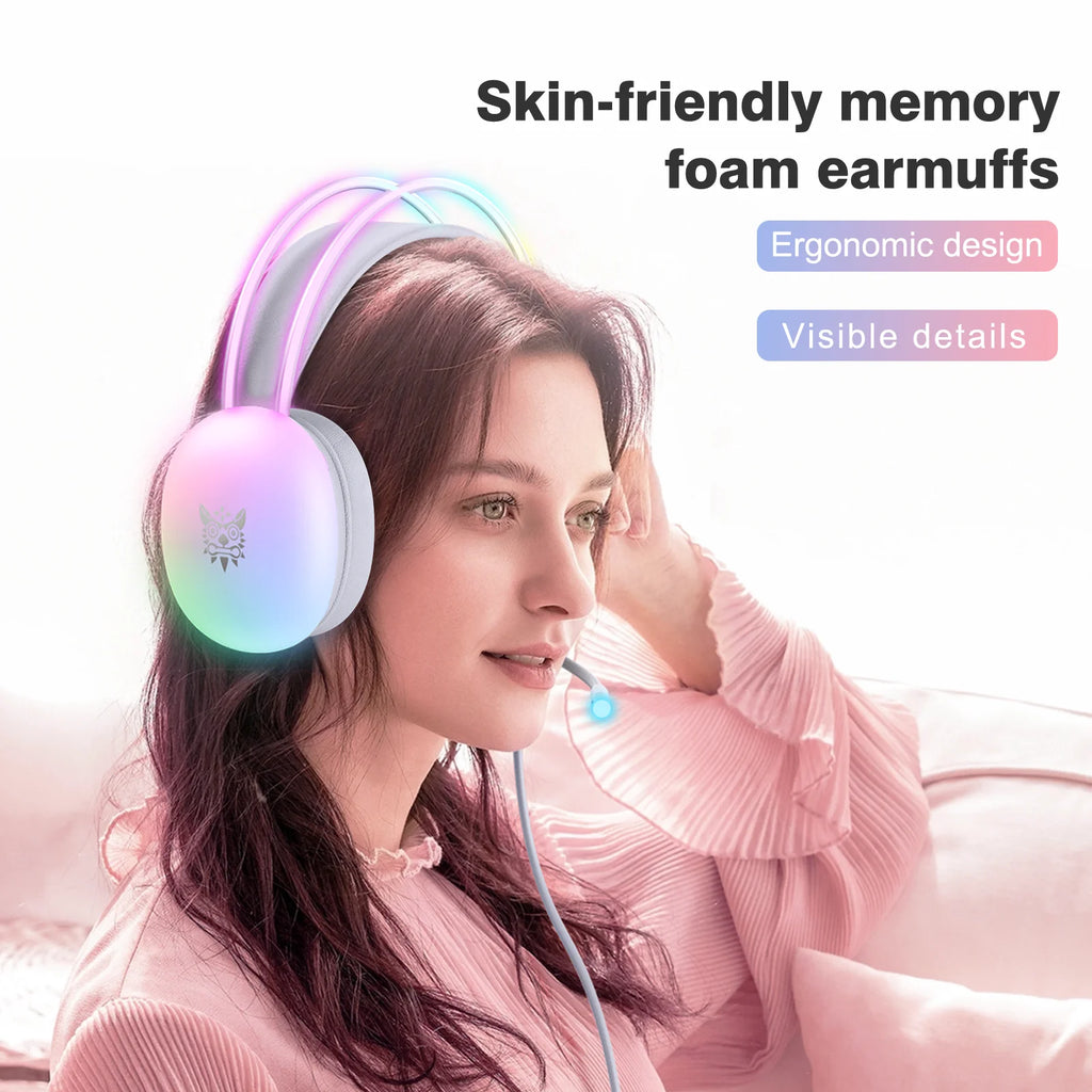 AyeBeau RGB Wired Gaming Headset with Mic – PC & Phone