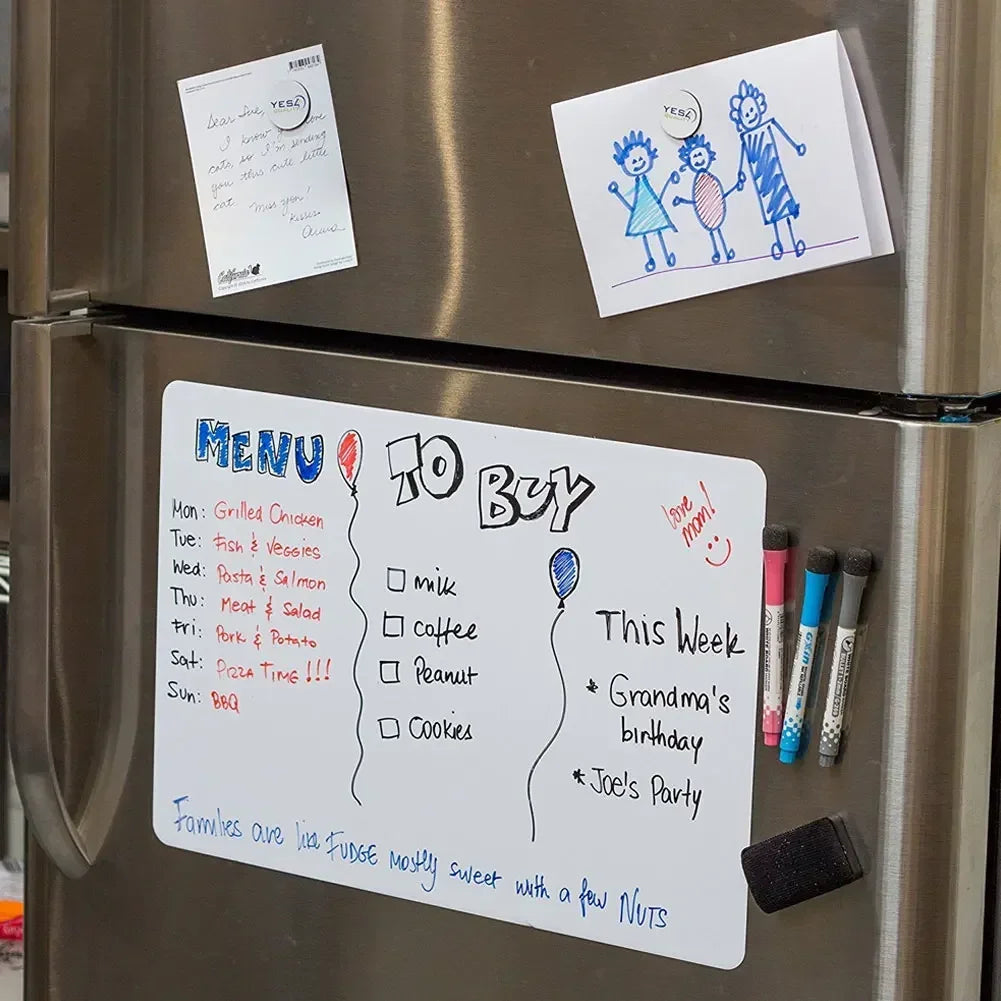 A3/A4 Magnetic Fridge Whiteboard – Dry Erase Memo Board