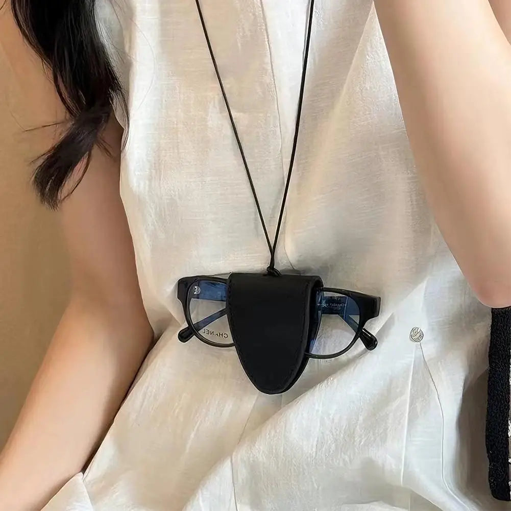 Leather Glasses Neck Lanyard Holder – Unisex Eyewear Pouch