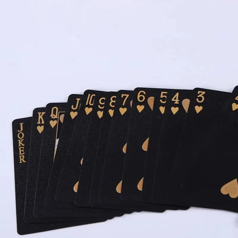 Black Rose Deck Poker Frosted Waterproof Plastic Playing Cards Texas Poker Collection Commemorative Chess Practical Party Gift Oasis Select