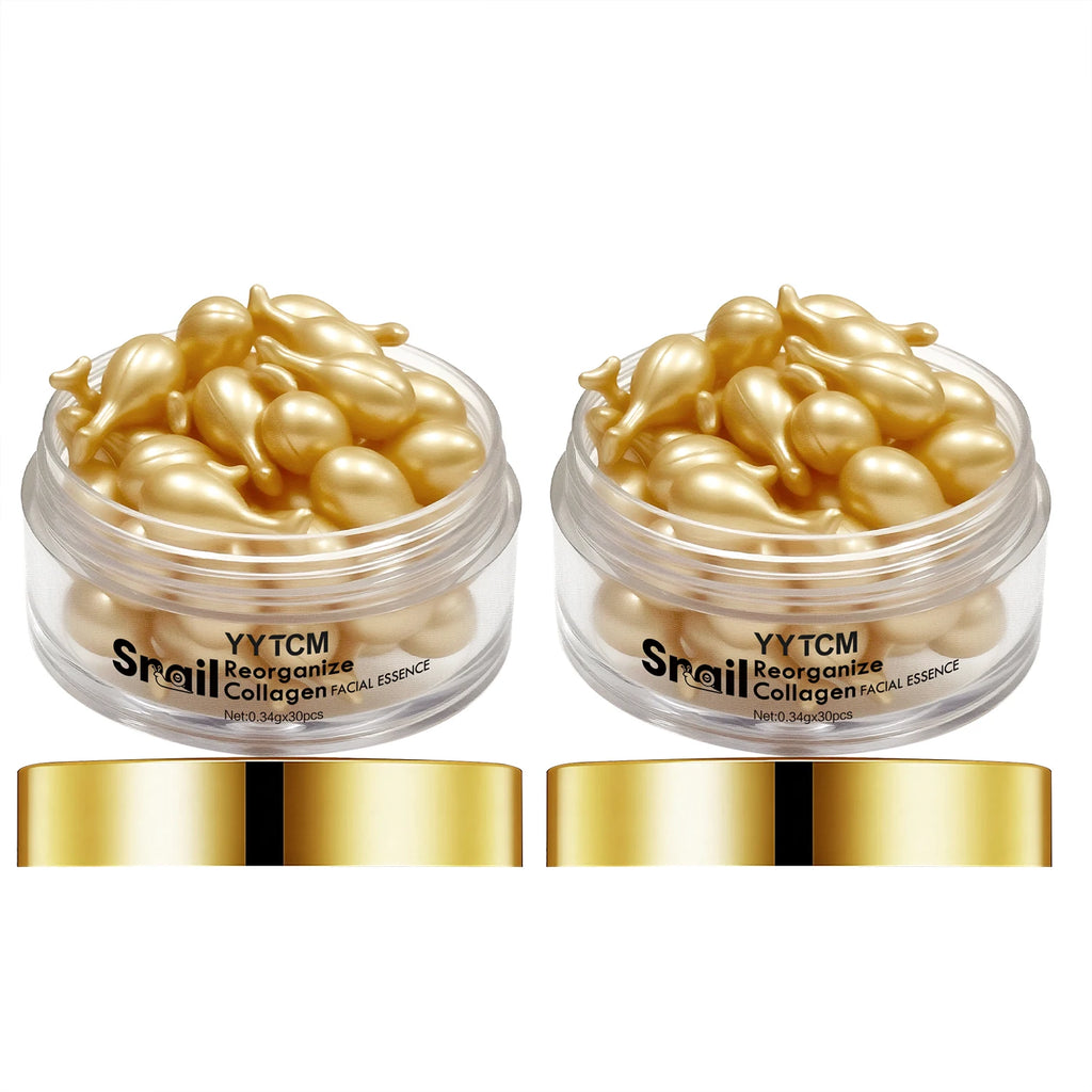 Snail Collagen Serum Capsules – Hydrating, Firming & Squalane Face Serum Capsules Oasis Select 2 Bottles 30capaules