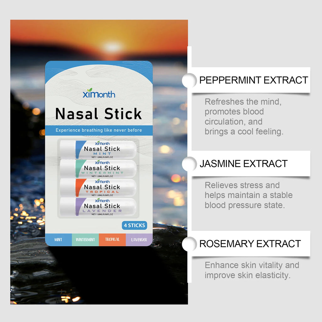 Ximonth Aromatherapy Nasal Inhaler Sticks 4-Pack – Cooling Oil Aromatherapy Inhaler Oasis Select