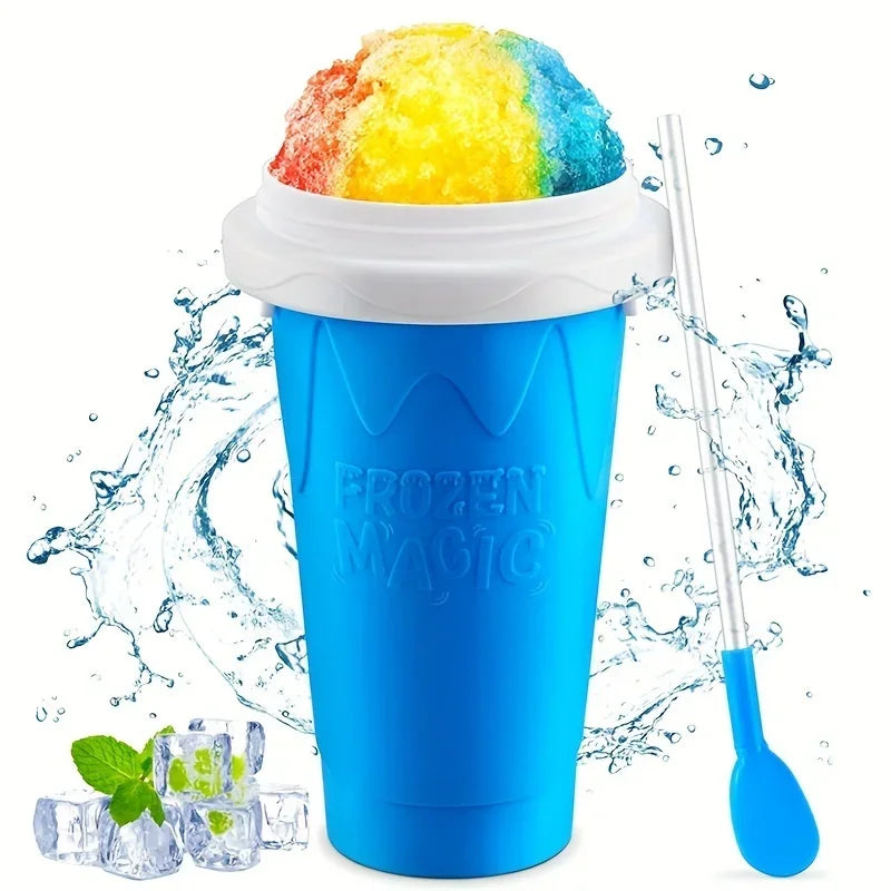 2pcs Quick-Frozen Slushy Maker Cup Large Capacity Slushy Cup for Homemade Smoothies Juice Ice Cream Summer Squeeze Beker Kitchen Oasis Select