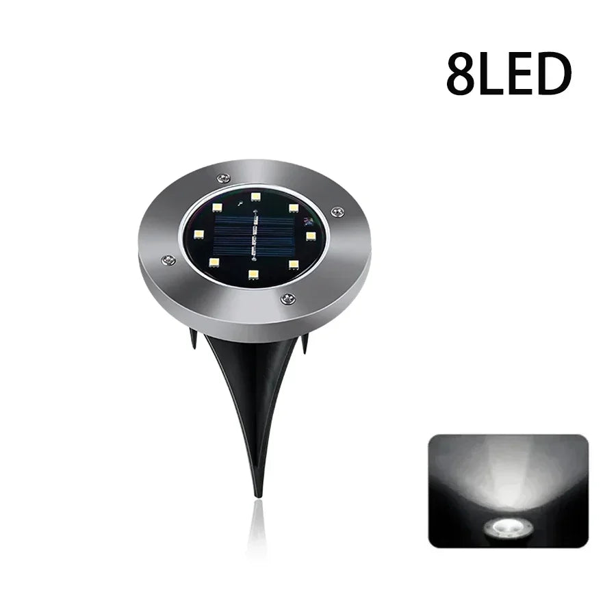 Outdoor Solar Ground Light Waterproof Garden In-ground Pathway Light Solar Landscape Light for Lawn Yard Deck Patio Walkway Oasis Select 8LED White 1PCS