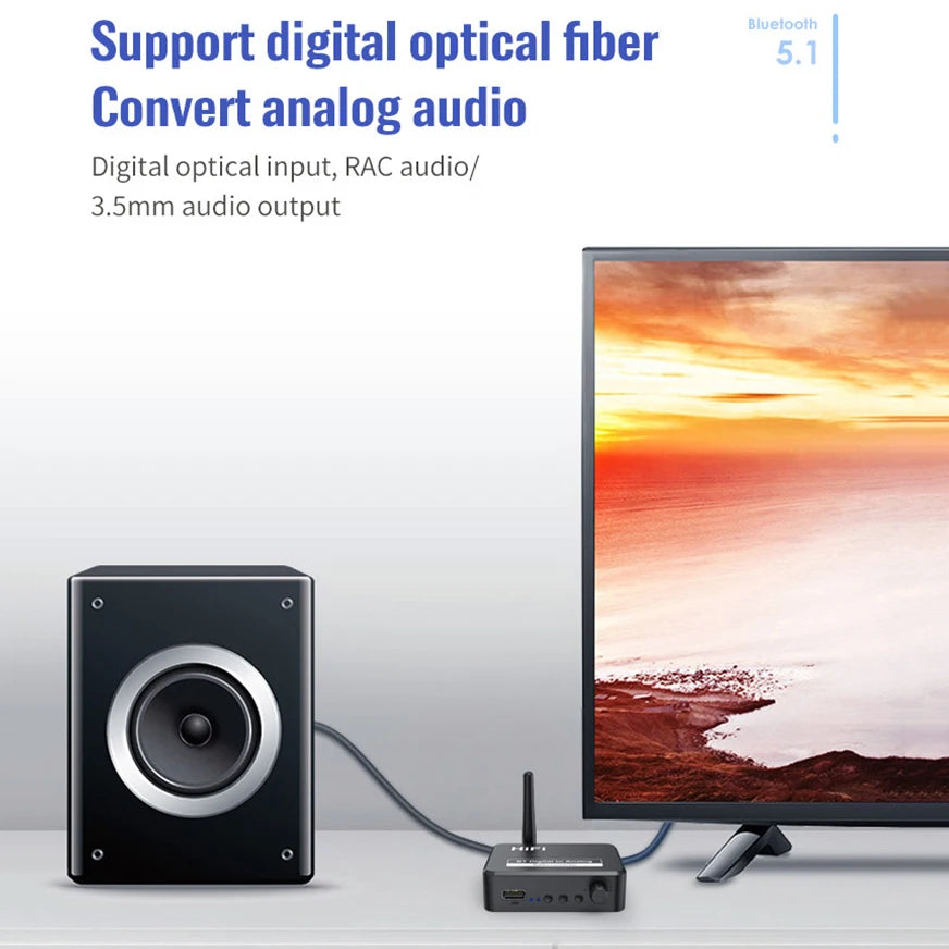 Digital to Analog Audio DAC Converter Adapter Digital SPDIF Optical Toslink to 3.5mm 3.5 AUX Jack RCA L/R Bluetooth 5.1 Receiver Oasis Select