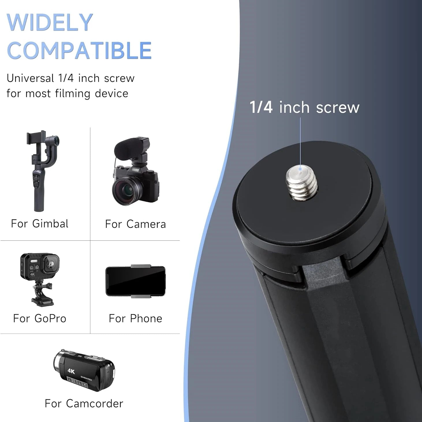 VeFly Mini Table Tripod Stand with 1/4" Screw | Phone & Camera