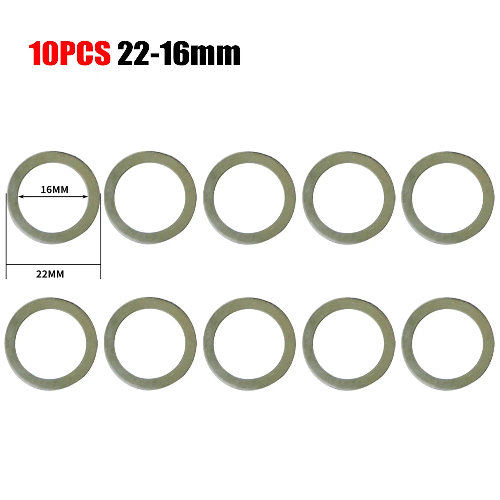  10pc Circular Saw Blade Reducing Rings Conversion Set For Ring 16/20/22/25.4/30/32MM Cutting Disc Grinder Woodworking Tools Oasis Select 22-16MM