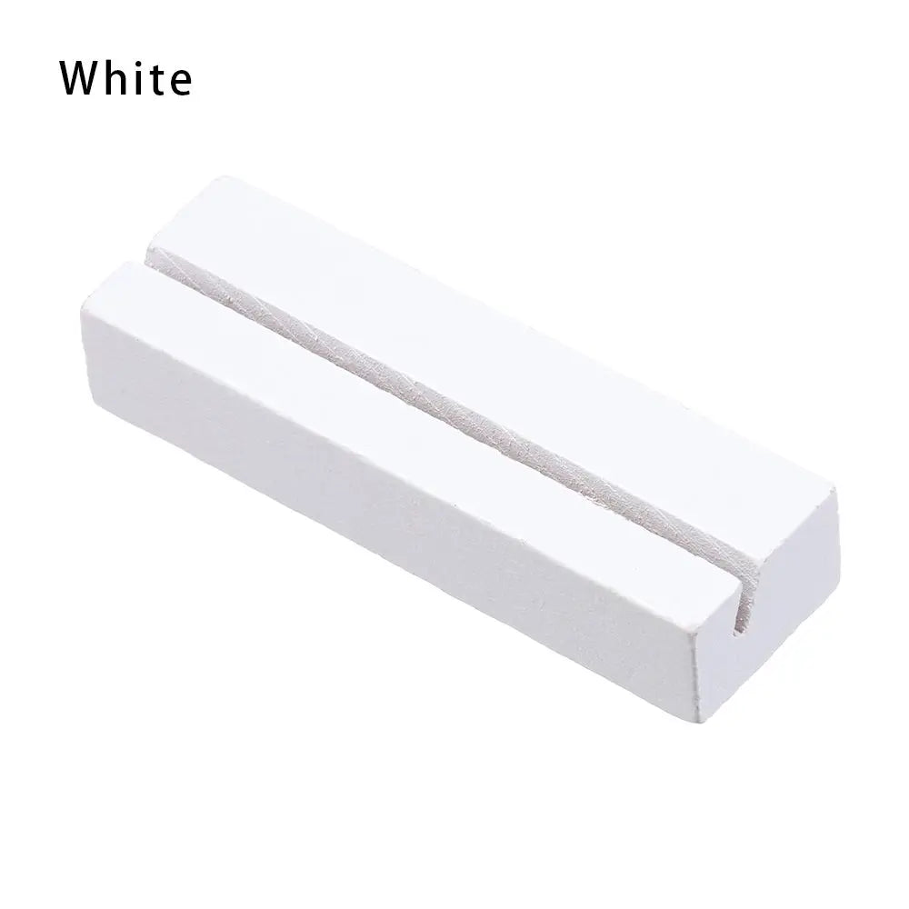 Picture Frame Base Desk Card Natural Wooden Notes Clips Photo Holder Clamps Stand Support Desktop Decor Oasis Select 8x2.5x1.5cm-White