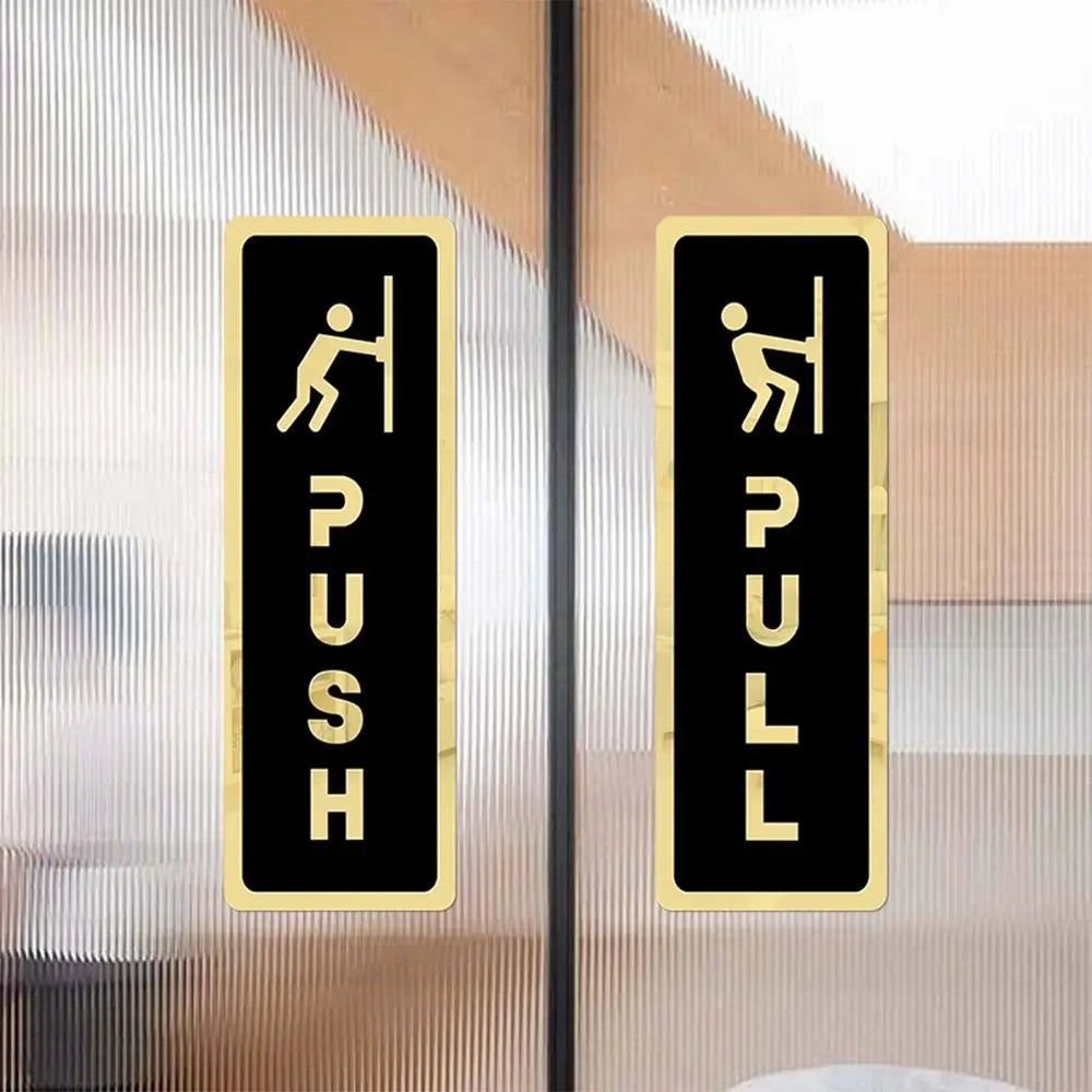 3D Acrylic Push Pull Door Sign Sticker | Self-Adhesive