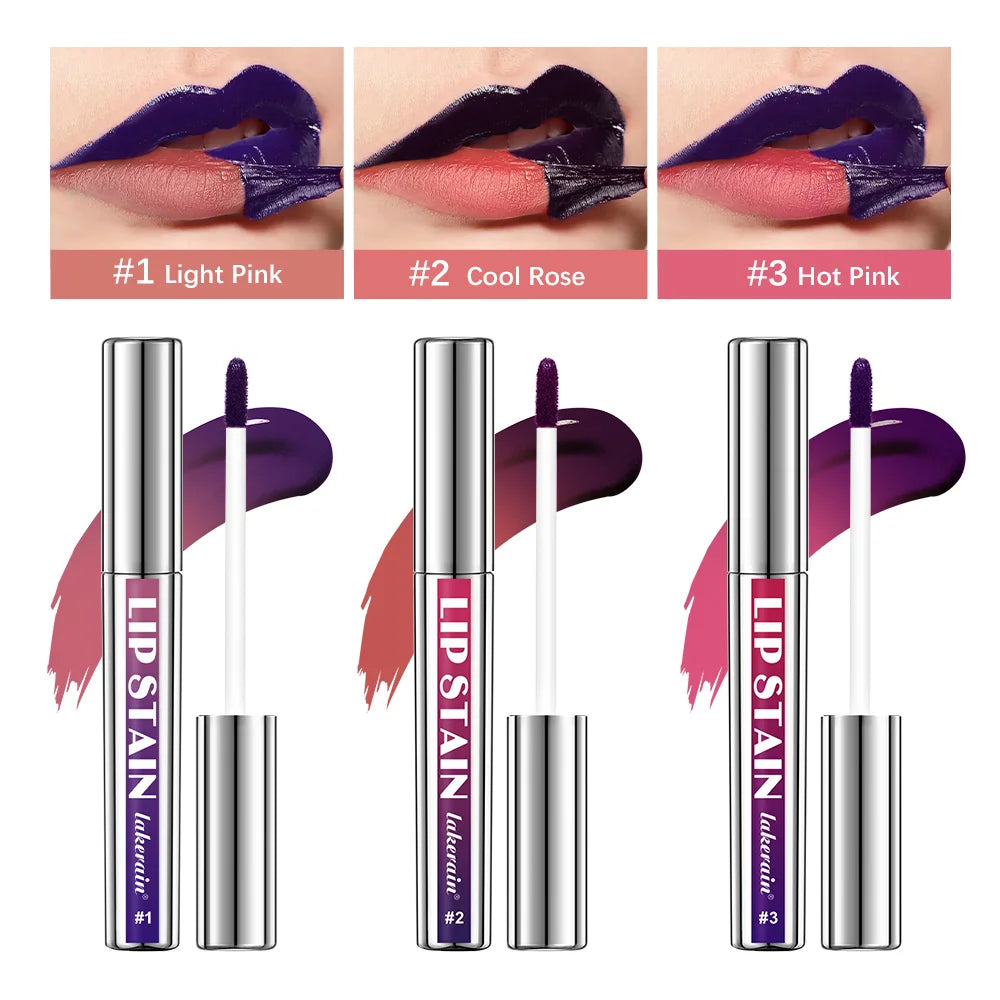 Peel Off Rose Pink Lip Gloss Matte Outline Contour Tattoo Lip Stain Waterproof Transfer Resistant Tear Off Natural Lip Tint Oasis Select SET 3