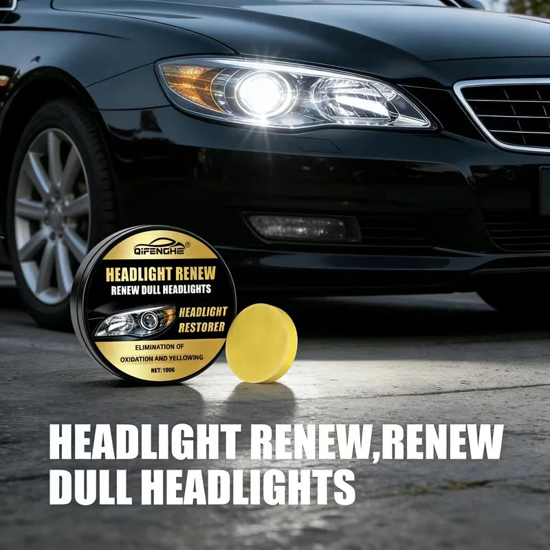 Headlight Restorer Polish Eliminate Oxidation Yellowing Remove Scratches Headlight Lens Renew Cleaner with Sponge Pad UV Protect Oasis Select