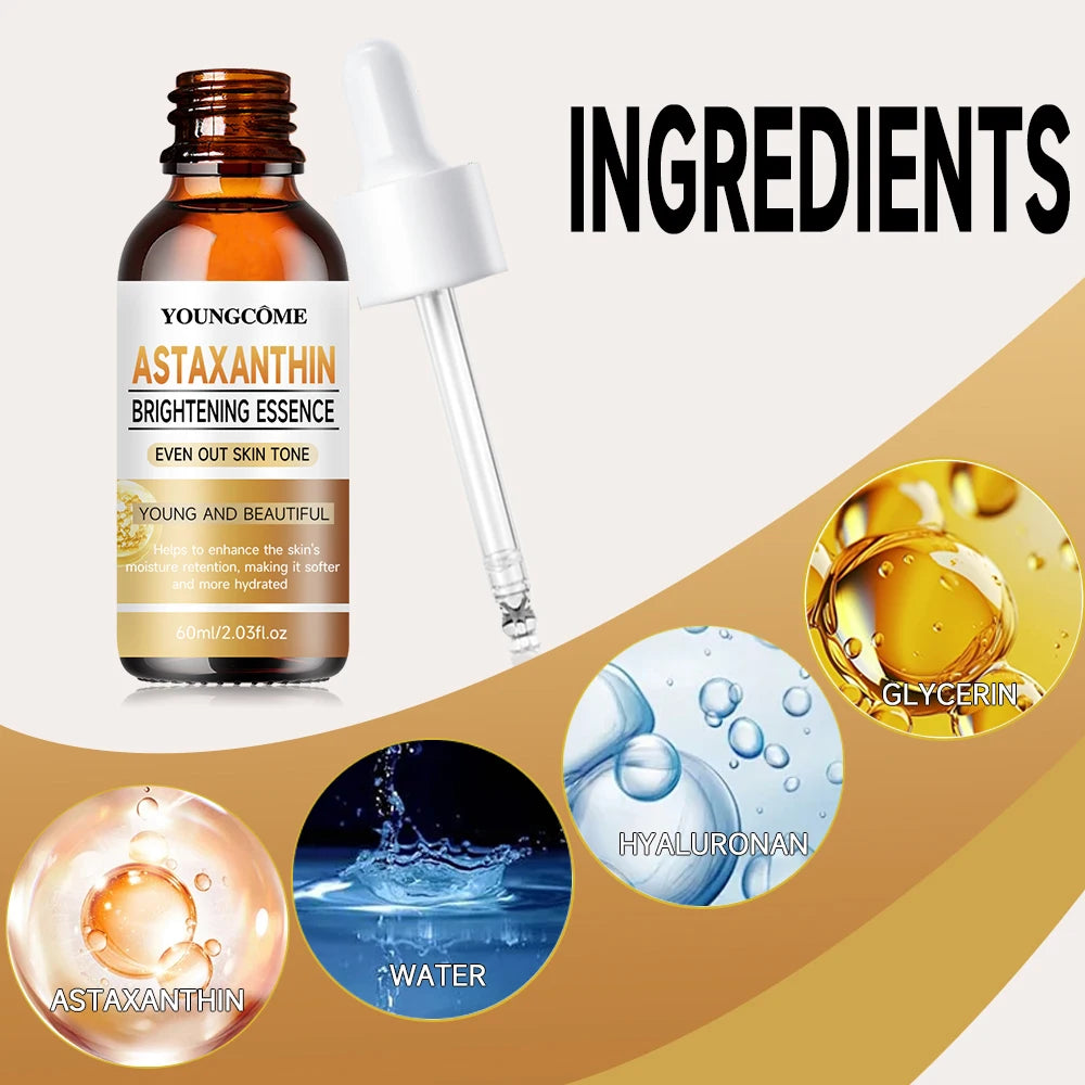 Astaxanthin Facial Essence Kit Collagen Hyaluronic Acid Moisturizing Rejuvenation Vitamin C Beauty Skin Care Face Serum 1/3pcs Oasis Select