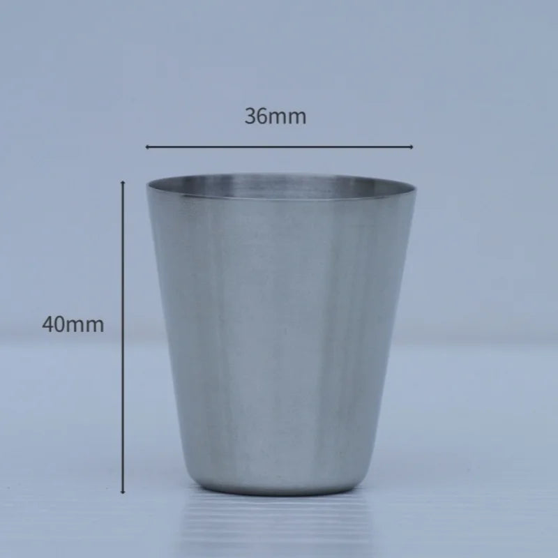 4Pcs 30ml Stainless Steel Shot Glasses with Leather Case Outdoor Hiking Gear Stackable Cup Camping Sets Portable Drink-ware Cup Oasis Select
