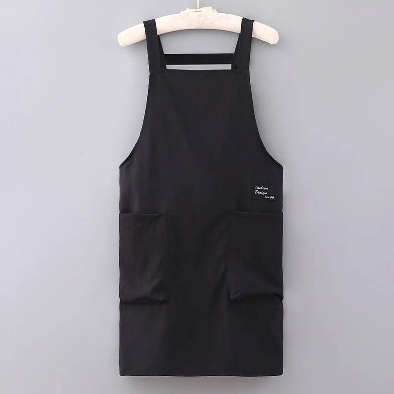 Household Apron Men Women Japanese Apron Barber Coffee Workwear Oil-proof Waterproof Restaurant Waiter Kitchen Cooking Apron Oasis Select Black 1