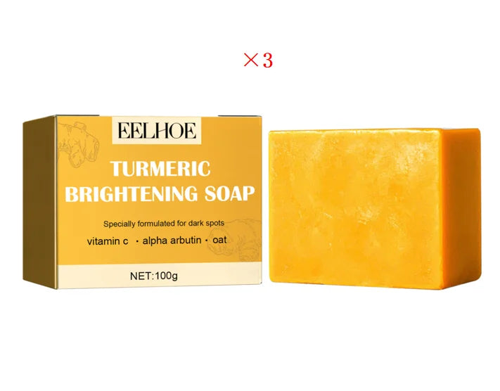 Eelhoe Turmeric Face Soap – Brighten Skin & Fade Dark Spots Facial Cleansing Soap Oasis Select 3pcs
