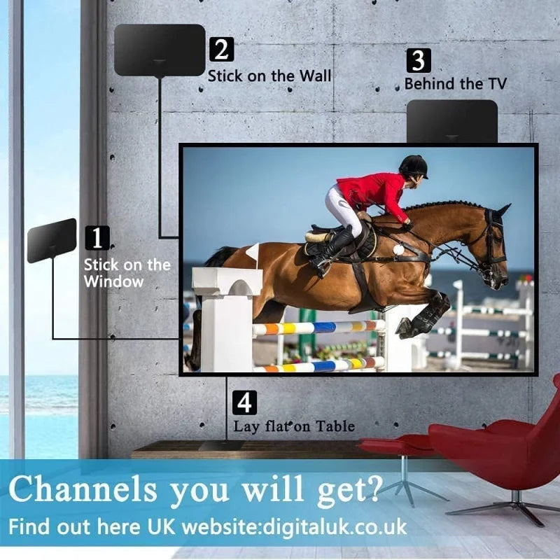2026 Digital TV Antenna 4K Signal Amplifier Indoor Outdoor HDTV 4K Television New Model for Clearer TV Reception Oasis Select
