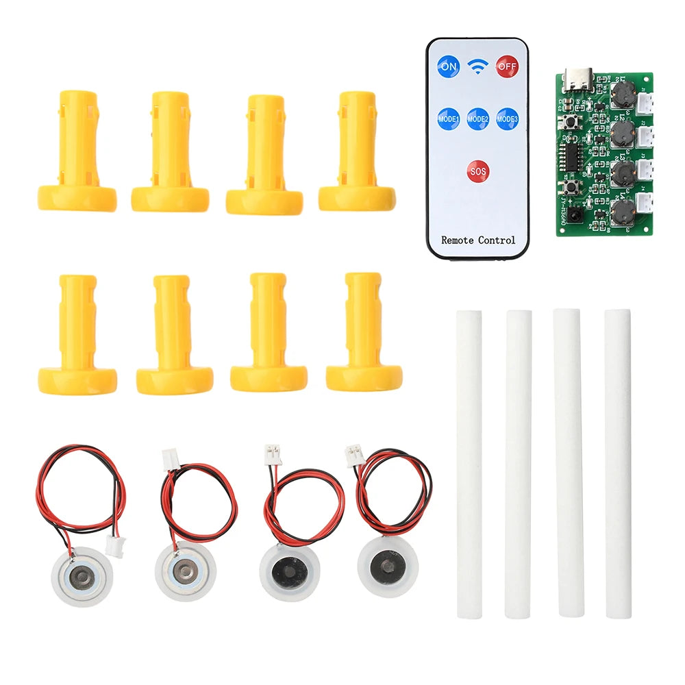 DC 5V RF infrared Remote Control 4 Spray Humidifier Module Atomization Control Board DIY Ultrasonic Atomizer Type C interface Oasis Select Yellow