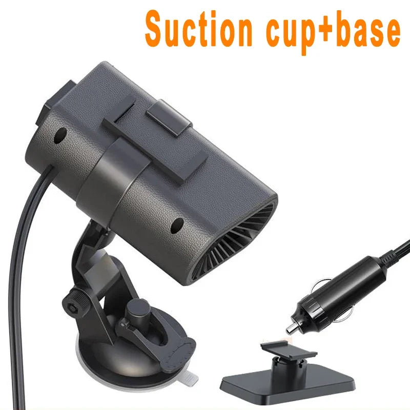 12V 200W Defrosting Demister Car Heater Fans Defogger Windshield Frost Snow Mist Removal Heating Dryer Window Car Accessory Oasis Select Suction cup base