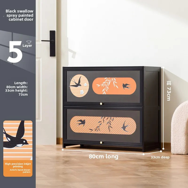 Multi-layer entrance to the home entrance, large-capacity storage storage cabinet integrated against the wall Oasis Select Five floors 80