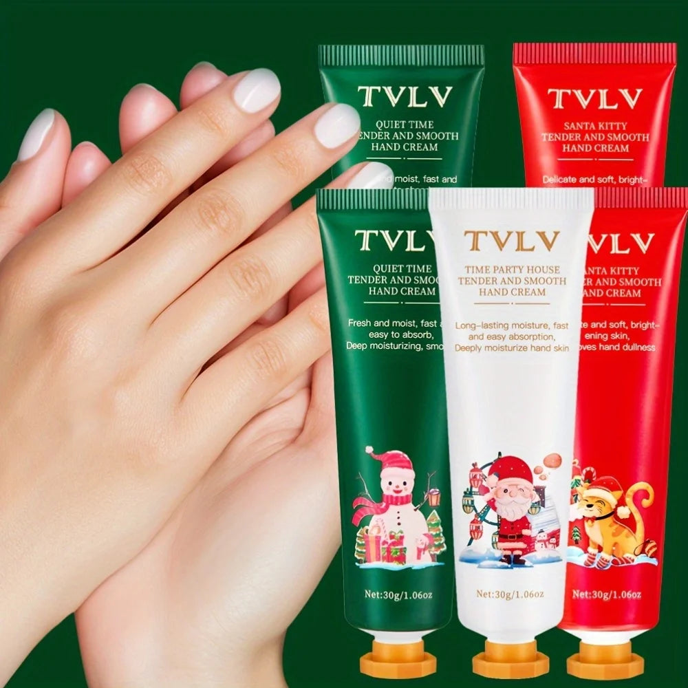 5pcs Christmas Hand Cream, Moisturizing Hand Cream Kit, Autumn And Winter Hand Cream, Moisturizing And Hydrating Hand Cream Gift Oasis Select