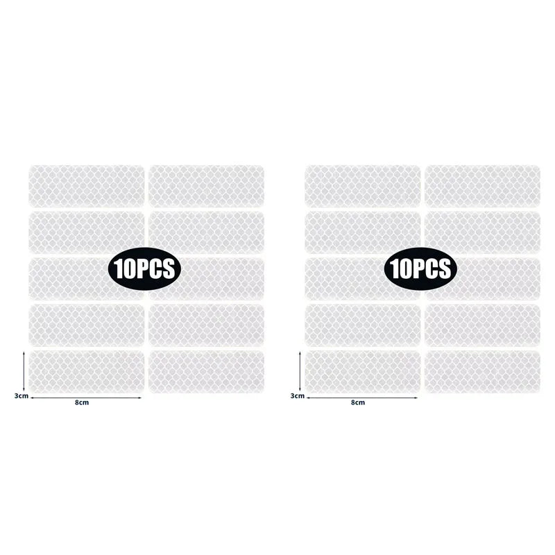 10/30PCS Car Truck Reflective Safety Warning Tape Waterproof Anti-Collision Reflective Patch Night Light Patch Reflector Sticker Oasis Select 20pcs White