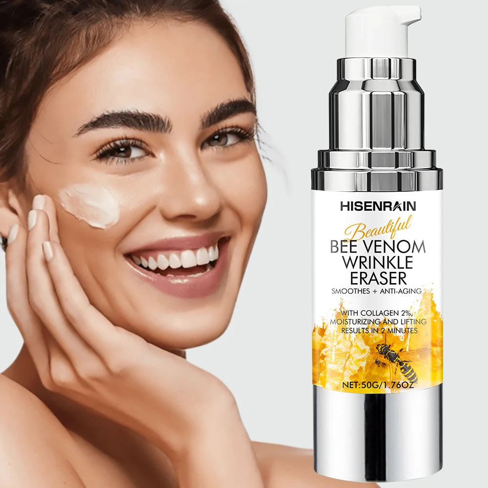 HISENRAIN Premium Bee Venom Anti-Wrinkle Cream, Vacuum Airless Pump Bottle, Lifting & Firming Moisturizer for Face & Neck. Oasis Select