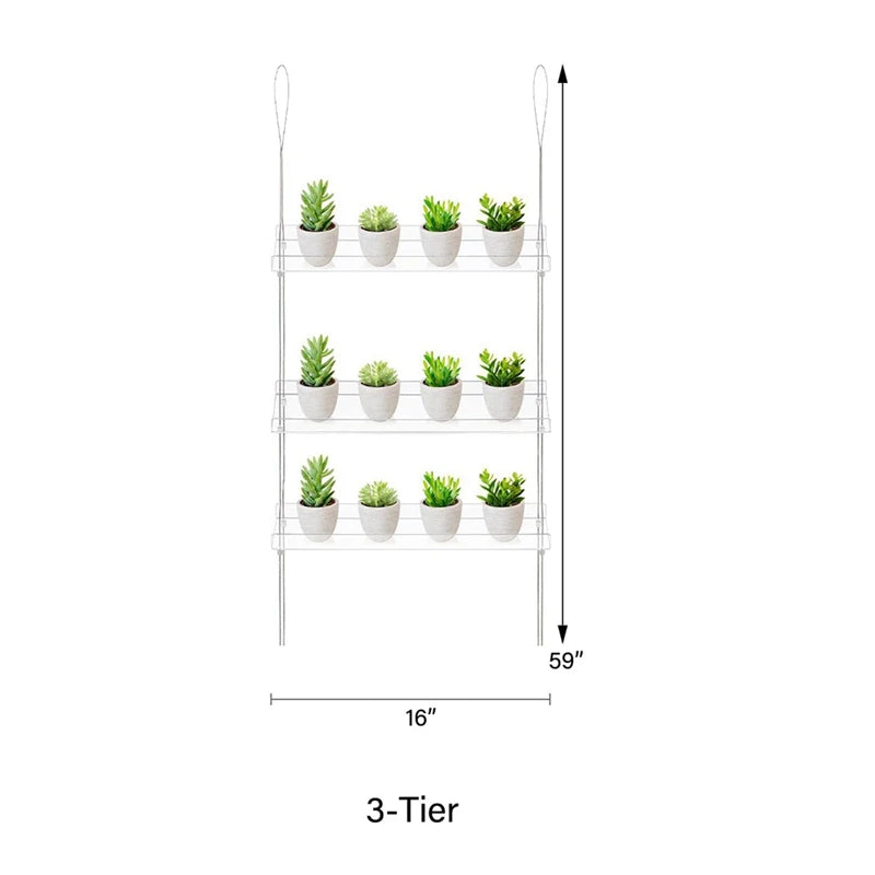WISH 3-Tier Window Plant Shelves 16 Inch, Acrylic Adjustable Hanging Floating Shelf, Window Sill Extender For Indoor Plants Oasis Select