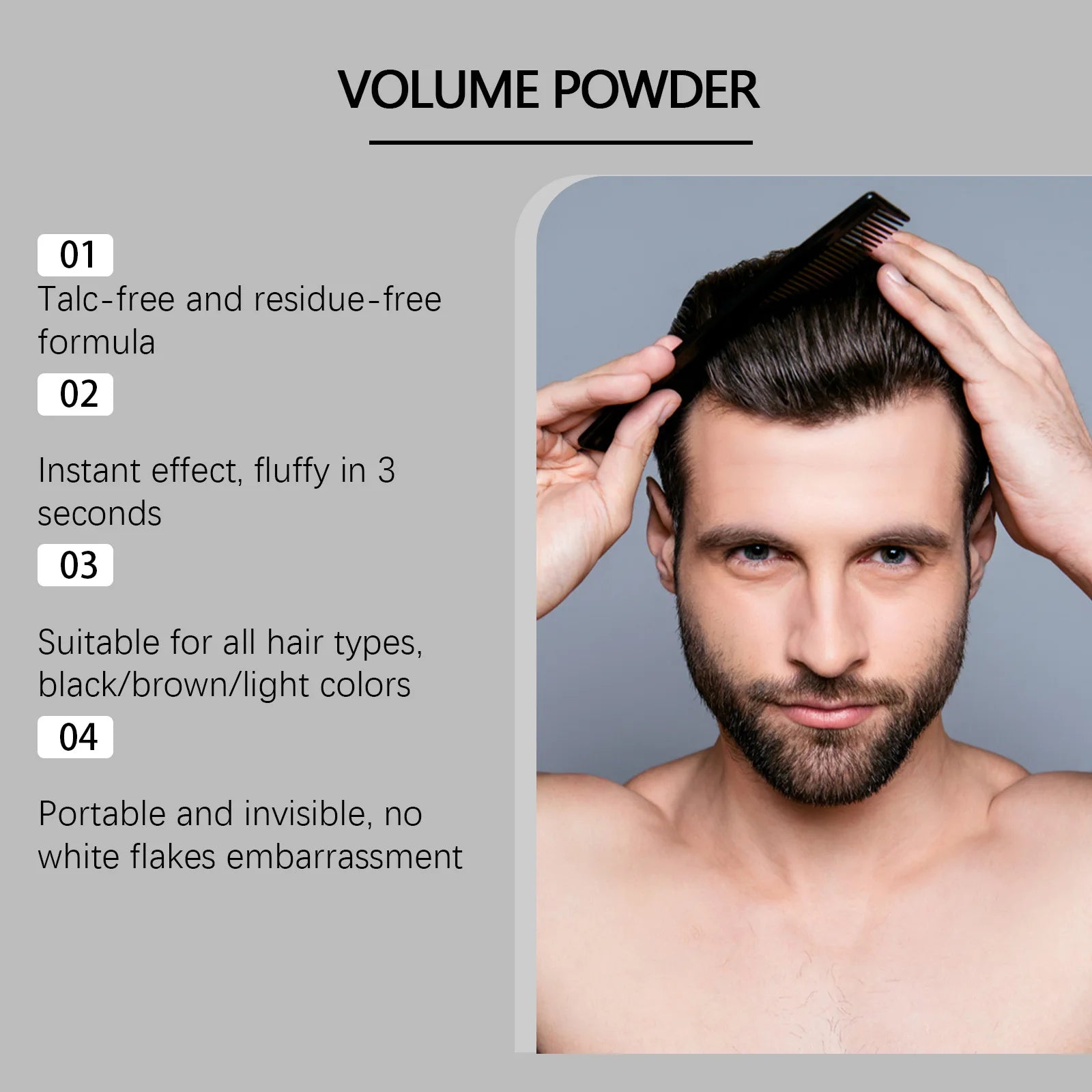 Jaysuing Hair Volume Powder Instant Volumizing Boost Hair Texture Lift Root Enduring Hold Easy Apply Portable Hair Fluffy Powder Oasis Select