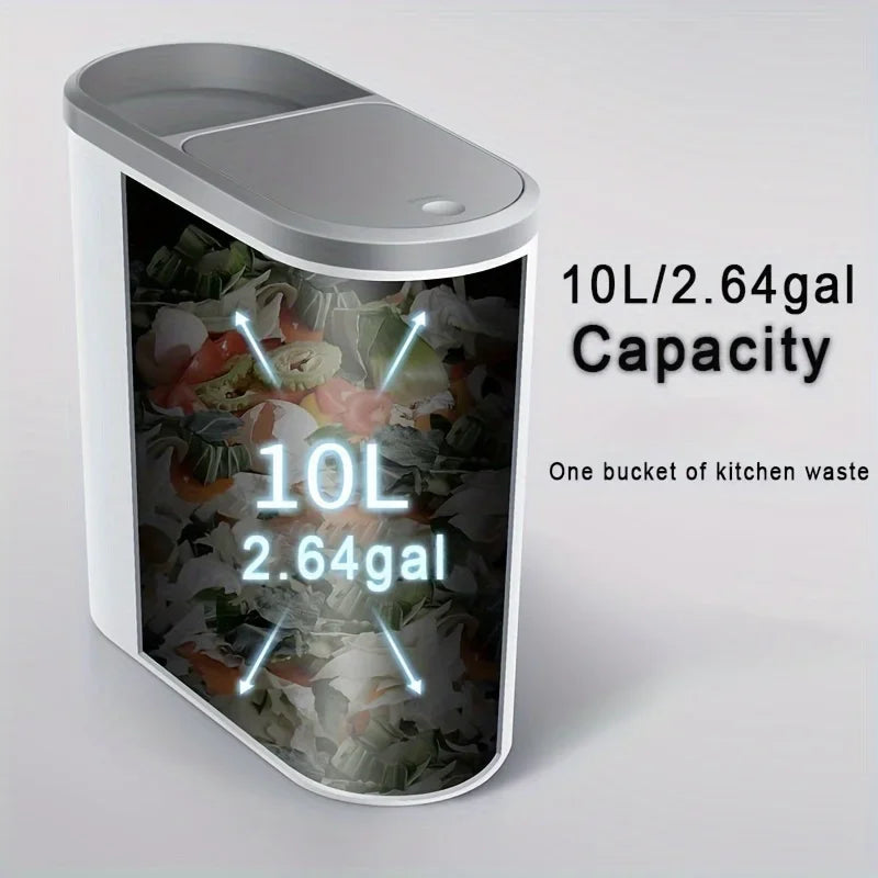 10L Large Capacity Silent Closed Plastic Bathroom Garbage Bin - Space saving Design, Creative Household Gap Garbage Bin Oasis Select