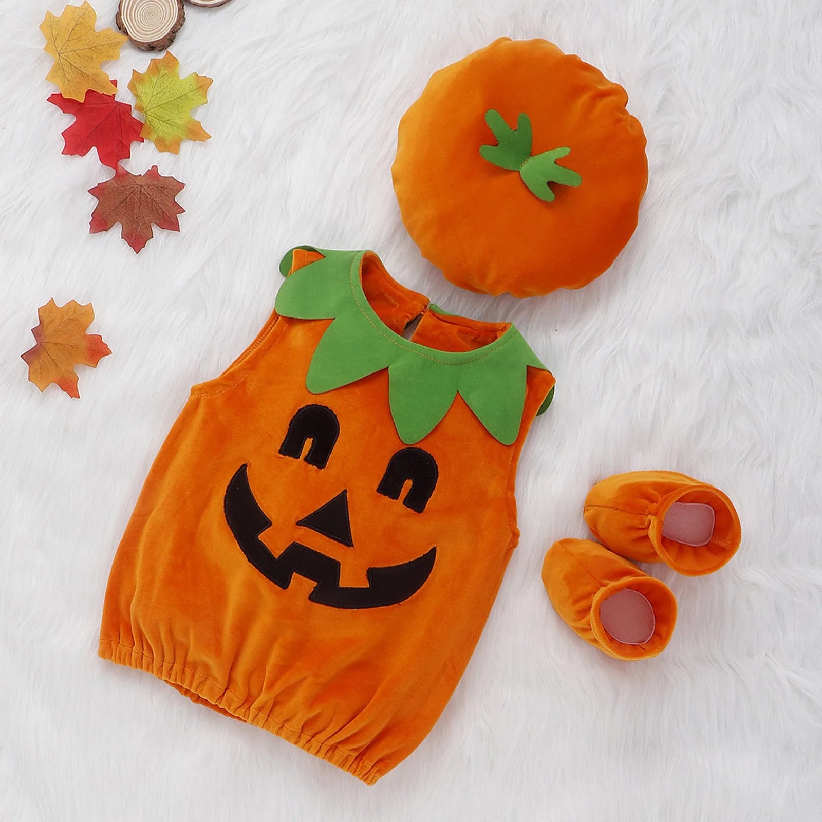 Halloween Pumpkin Costume Kids Children Hat Cosplay for Baby Girls Boys Stage Performance Holiday Party Clothing Suit Gifts Oasis Select
