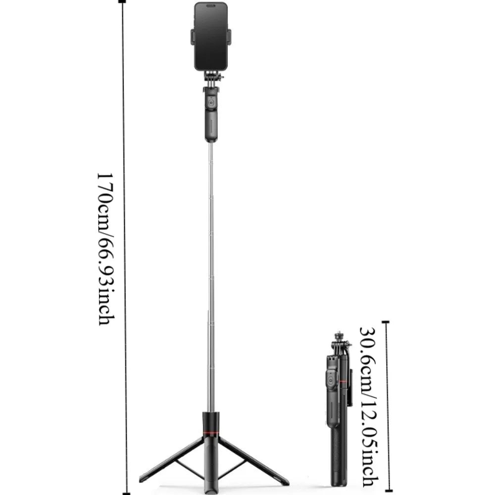 360° Rotating Telescopic Selfie Stick Portable 1.7m Bluetooth Selfie Stick Lightweight Adjustable Selfie Stick Tripod Oasis Select