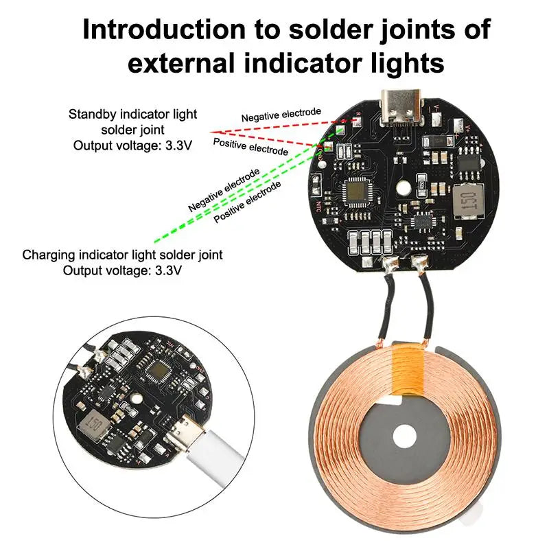 Robust Wireless Charging Module for Vehicle, 12V/24V, Quick Charge Circuit for 20W High Power Phones Oasis Select