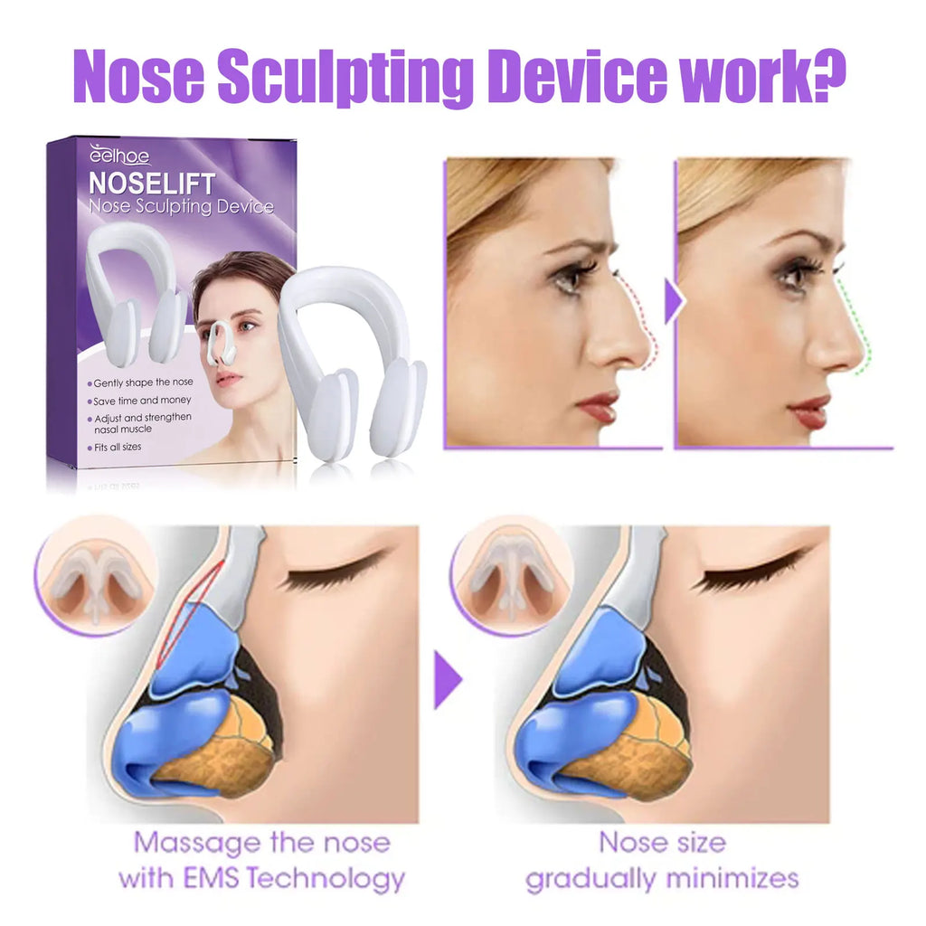 Nose Beauty Clip Silicone Massager EMS Vibration Facial Contour Tool Gentle Lifting Shaper Daily Face Care Bridge Device Oasis Select