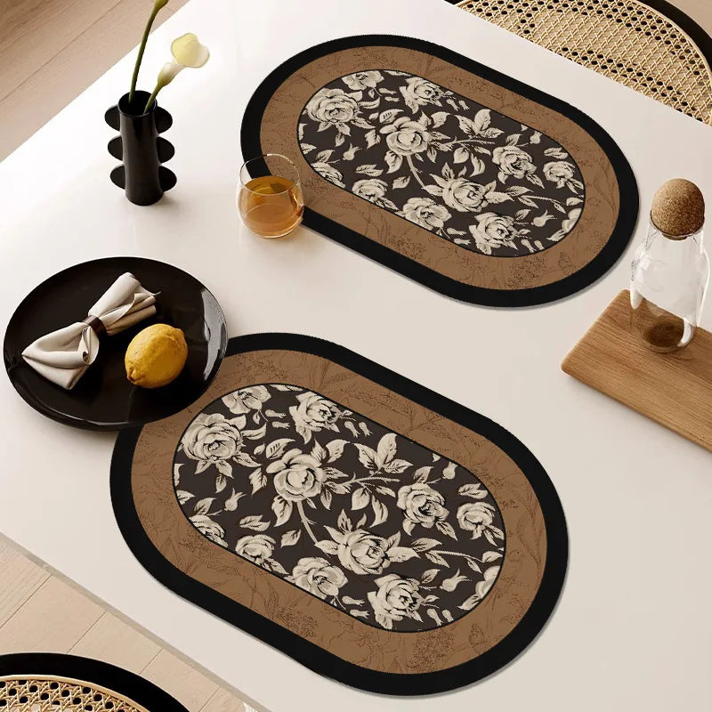 French Waterproof Leather Placemat Grease-proof Washless Placemat Dishes Scalder-proof Thermal Insulation Mat Western Placemat Oasis Select B1 30 x 50cm