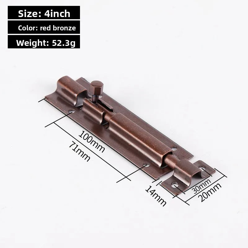 Black Door Lock Barrel Aluminum Alloy Door Lock Latch for Home Hardware Gate Safety Door Bolt Tower Window Catch Lock Silver Oasis Select 100mm 3