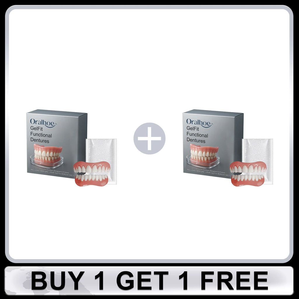 Denture Set Upper Lower Veneers Enhance Denture Silicone Kit Smile Aesthetics Natural Comfortable Fake Tooth Oral Hygiene Care Oasis Select 2 Set