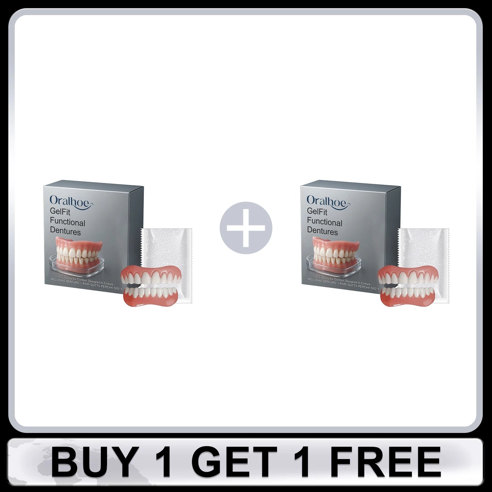 Denture Set Upper Lower Veneers Enhance Denture Silicone Kit Smile Aesthetics Natural Comfortable Fake Tooth Oral Hygiene Care Oasis Select 2 Set